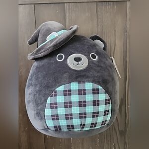 Squishmallows 10” Zerbe Black Bear Blue plaid Witch Hat Halloween  2024 NWT